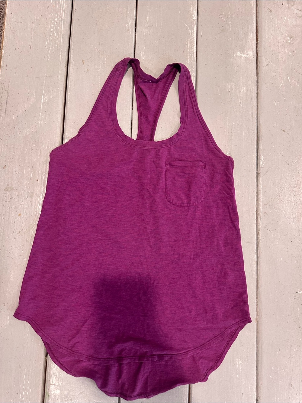 Lululemon Yogi Racerback III Tank Chest Pocket Heathered Medium Purple Size 2